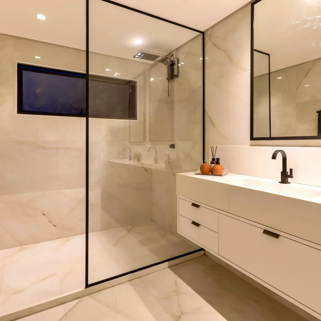 Marble bathroom on board a yacht